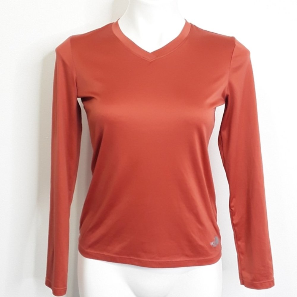 The North Face Long Sleeve Orange Activewear Top EUC sz S